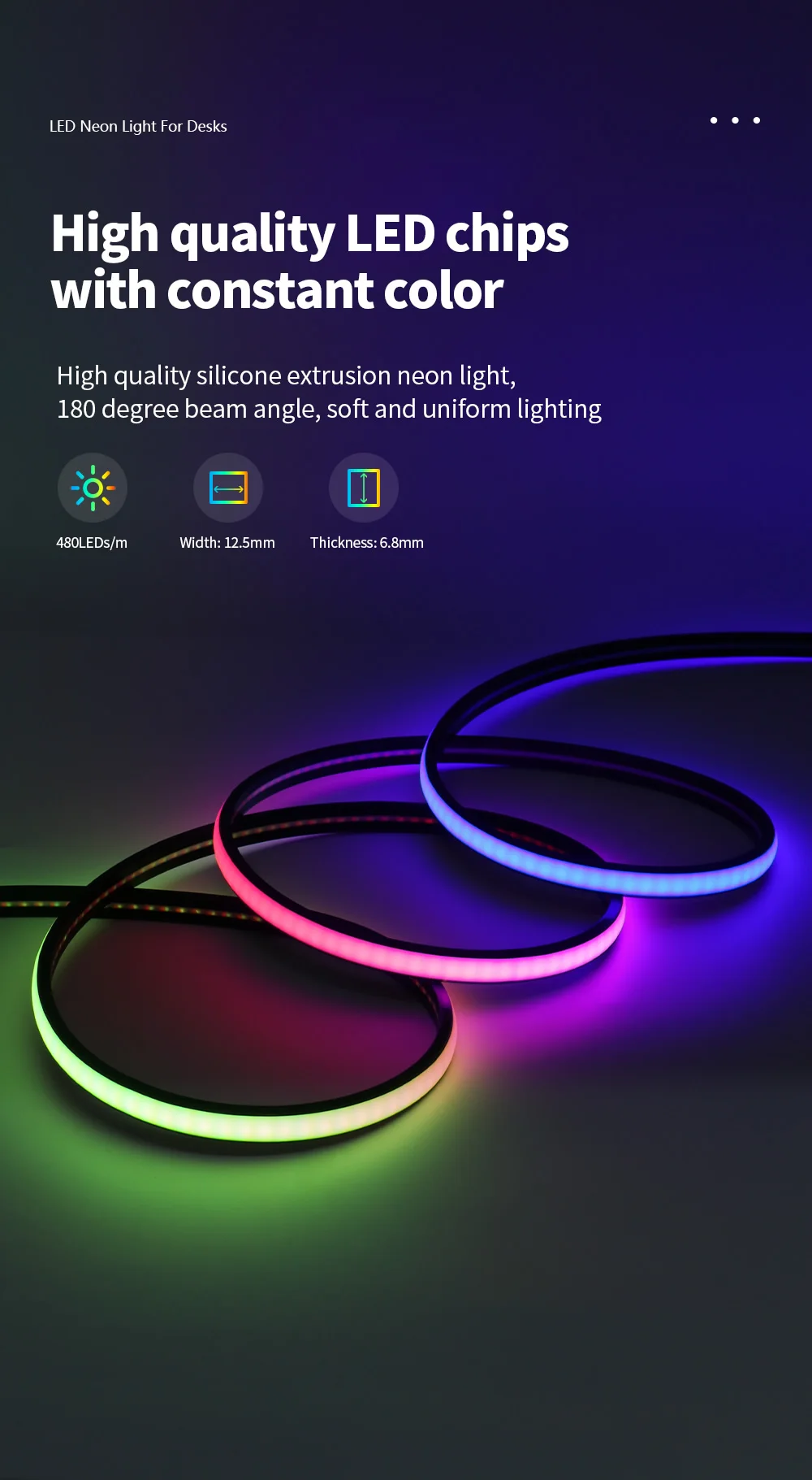 灯光游戏，3.2米霓虹灯绳灯软照明游戏桌，支持切割，智能应用控制，音乐同步，适配器