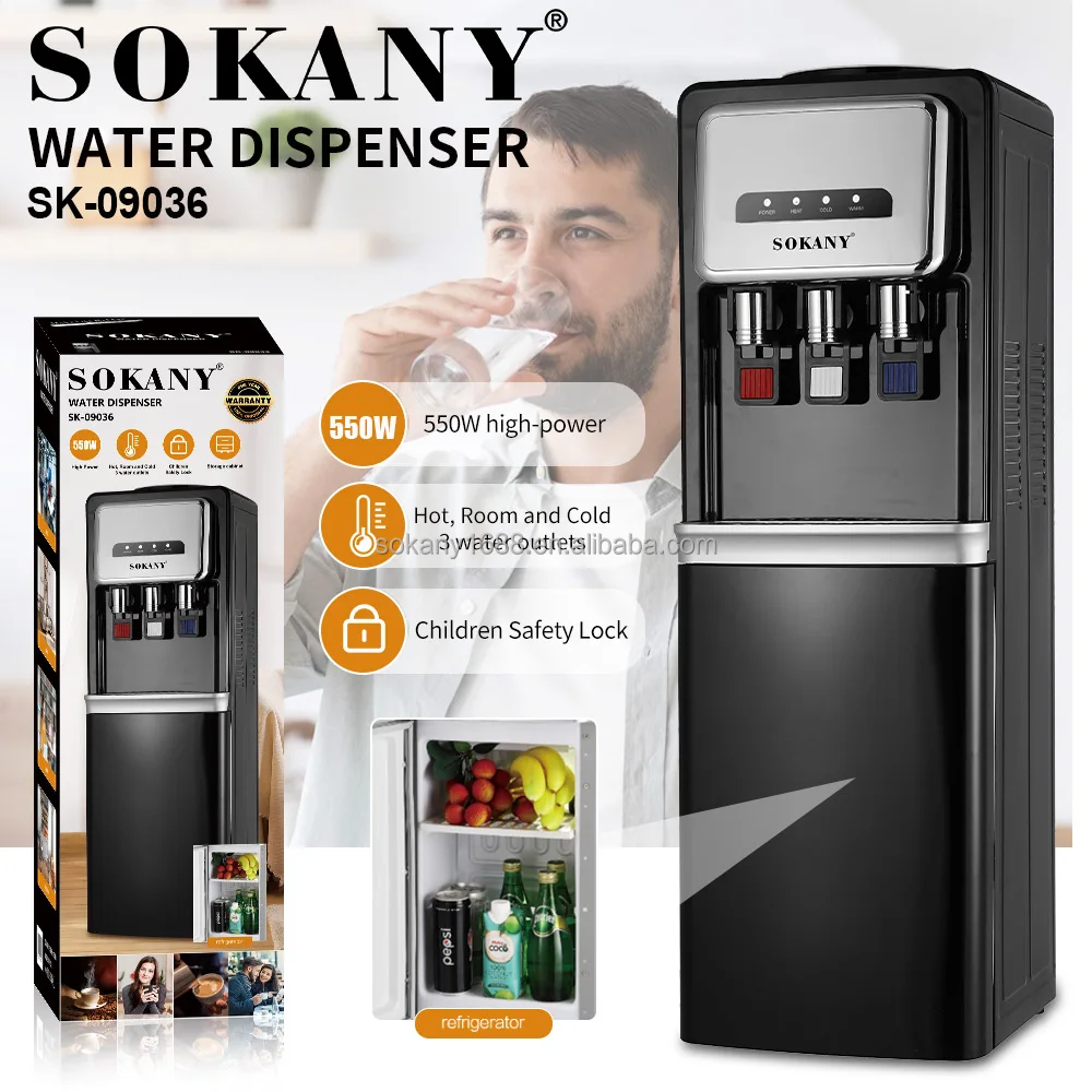 Sokany Compressor Cooling Drinking Bottled Hot And Cold Water Cooler