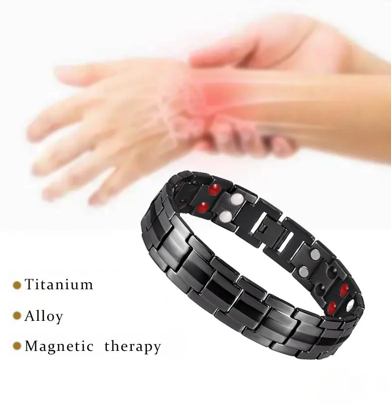 New 16mm Gold Plated Lover Charm Bracelets for Women Man Heart Health Energy Dragon Pattern Double Row Magnetic Bracelet