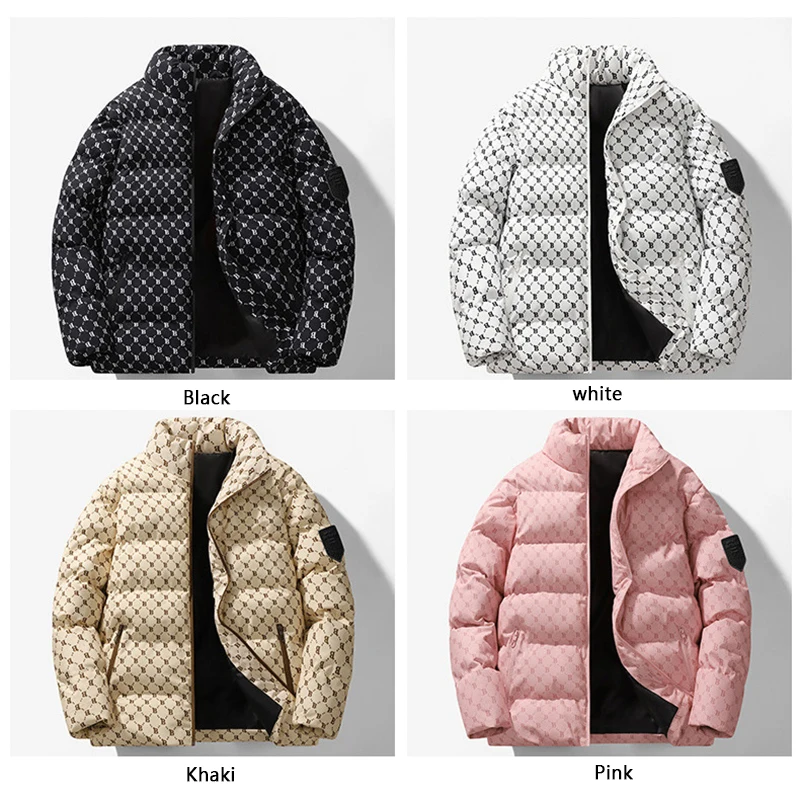 Custom waterproof Winter Stand Collar Outdoor Casual Thickened warm Cotton Padded Bubble puffer Jacket for Men's_voghion.com