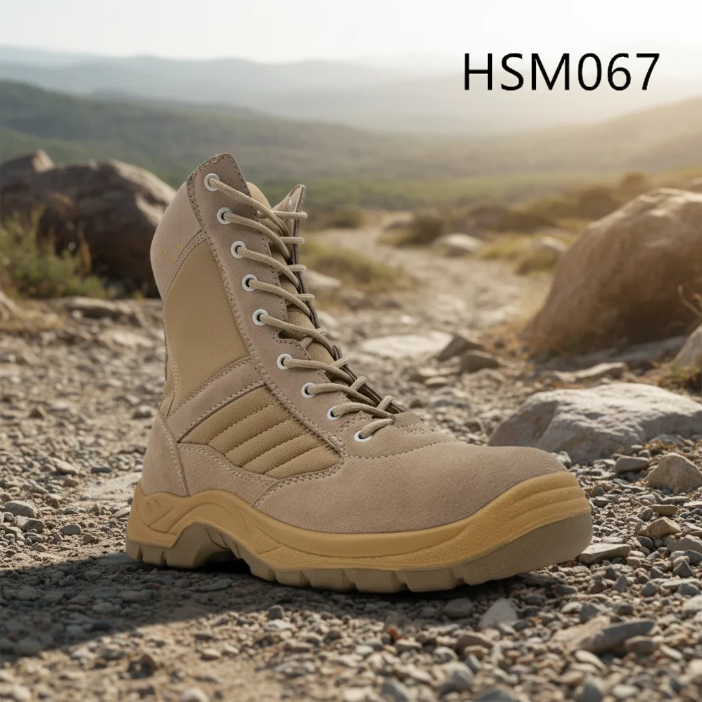 YWX,Plateau Training Anti-rip Suede Leather Black/tan Combat Boots Mountain Roads Magic Tape Design Desert Boots for Sale HSM067