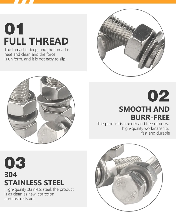 DIN 933 Stainless Steel A2 Fully Threaded Hex Bolts – M10, M12, M14, M16, M20 – Globstar