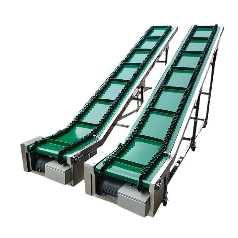 Small Automatic Belt Conveyor Granule Loader Stainless Steel Baffle Skirt for Bread Biscuit Making for Fruits Vegetables