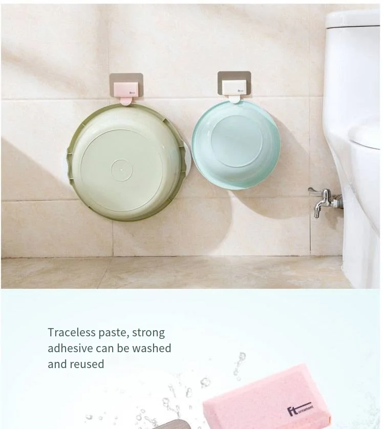 Strong washbasin novelty hooks Kitchen bathroom storage rack wall traceless adhesive nail free novelty hooks Creative adhesive novelty hooks details