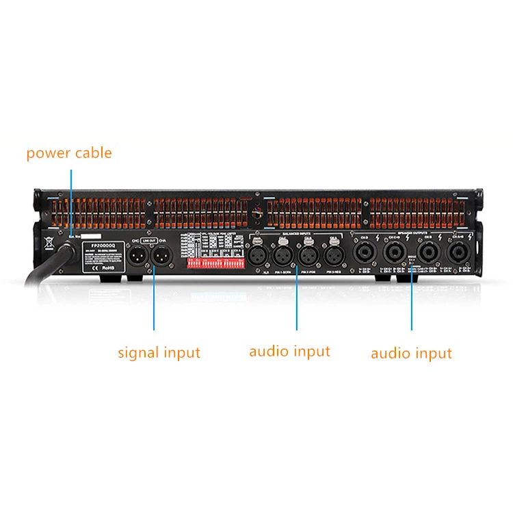 Pro Audio 2u Class d Power Amplifier Digital 4 Channel Class D 4 X 1300w Fp10000 Touring Sound High Power Amplifiers