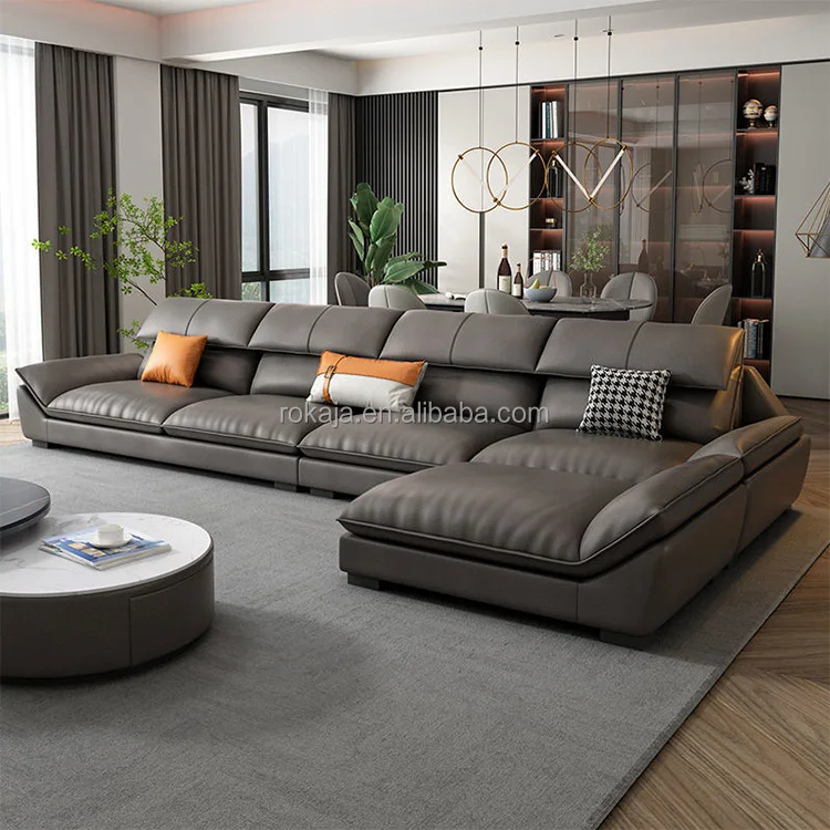 Minimalist L-shape Sofa Set Living Room Furniture Easy To Clean Corner ...