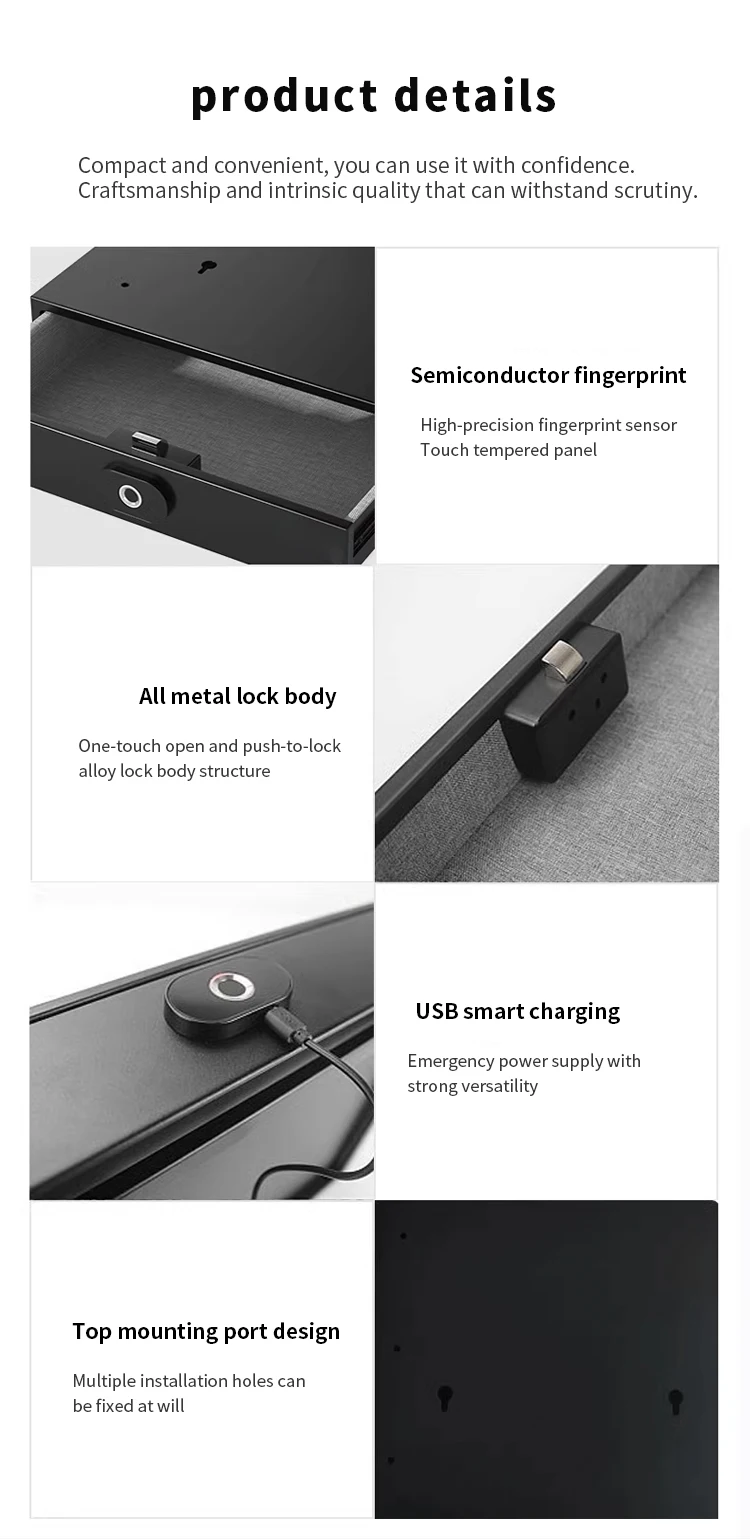 CEQSAFE Smart Hidden Furniture Secret Jewelry Money Digital Drawer Safe Box for Money factory