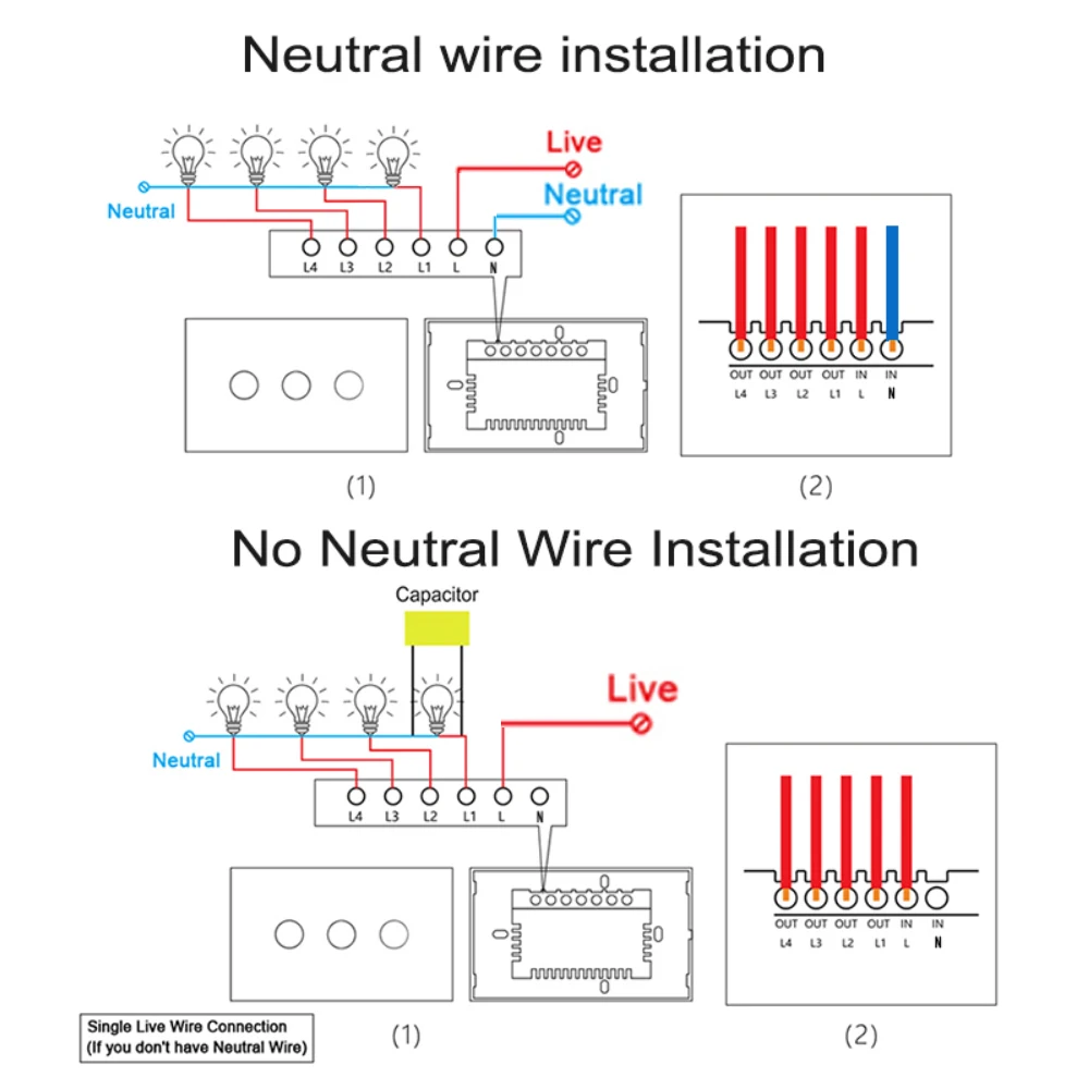 Us Standard Intelligent Switch Smart Touch Switch Supports Alexa Wifi