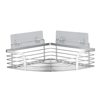 Nail-free 304 stainless steel metal shelf kitchen high quality bathroom home storage shelving rack