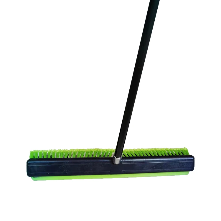 18" Custom Heavyduty Plastic Head Rubber Blade Push Broom For Sweeping Water Indoor Outdoor