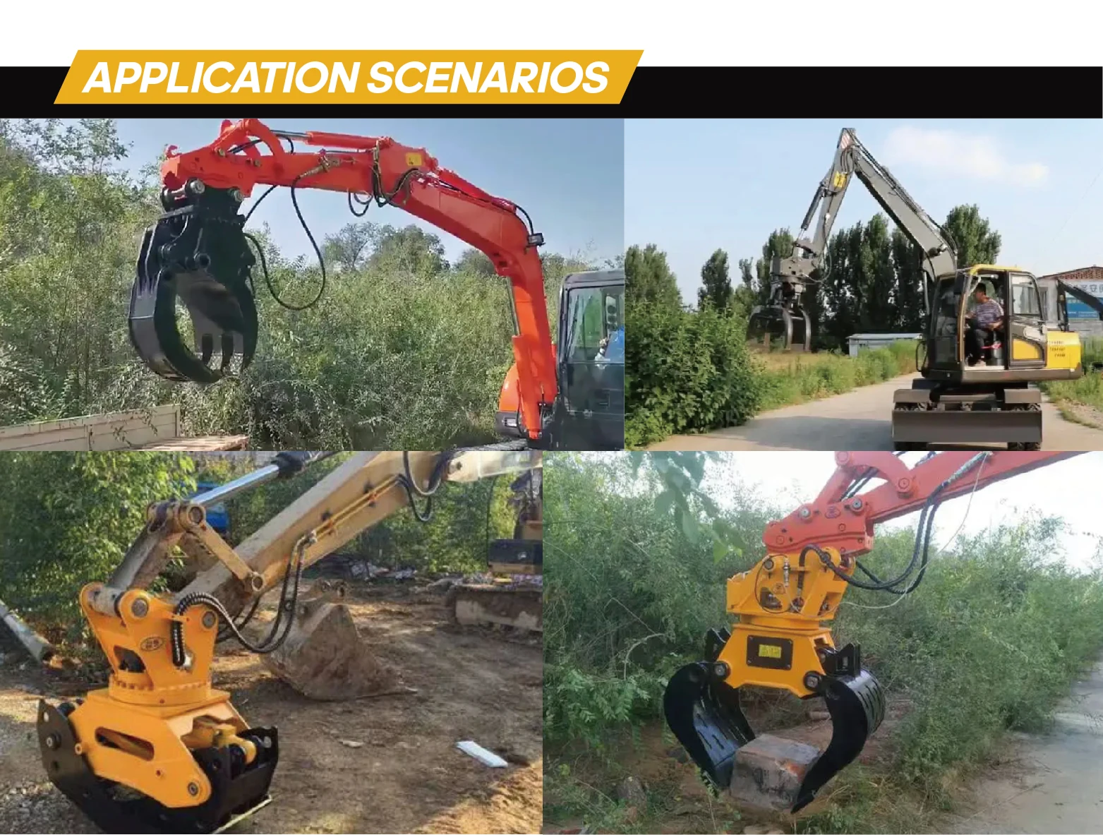 YICHEN Factory Outlet Iron Scrap Gripper 360 Degree Rotation Excavator Grab Bucket, Thumbs Bucket, Bucket Grapple for Excavator details