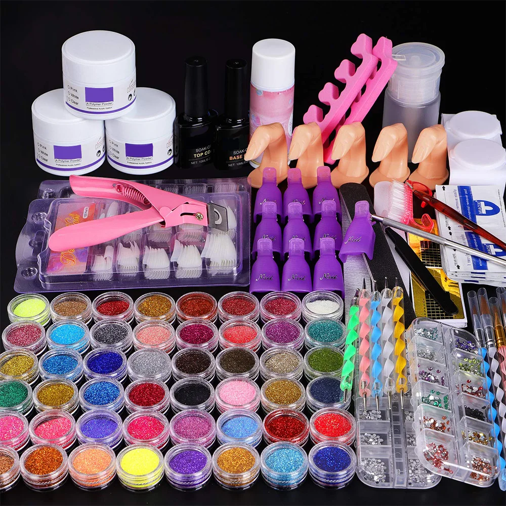 115 In 1 Acrylic Nail Kit 48 Colors Of Glitter Acrylic Powder And Liquid Set For Nails Professional Set 5 Pcs Acrylic Nail Buy Acrylic Nail Kit Glitter Acrylic Powder