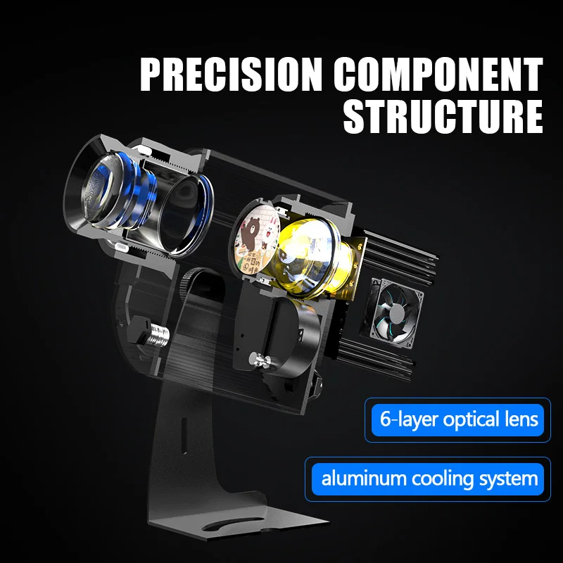 60W Regular Static Style Advertising Logo Projector With Remote Control Waterproof LED Gobo Projection Light