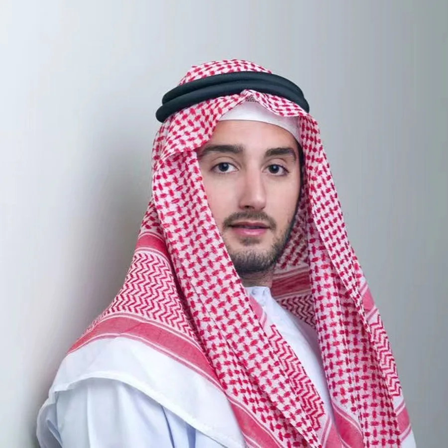 Adult Men Arab Head Scarf Polyester Head Cover Keffiyeh Middle East Desert  Shemagh Wrap Muslim Headwear Arab Scarf for Men