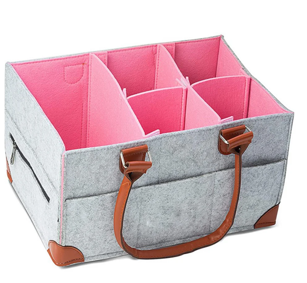 Best Quality Factory Price Portable Sturdy Felt Diaper Tote Bag Nursery