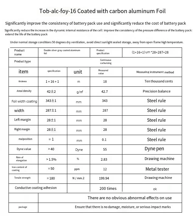 Cathode Electrode Substrate Conductive Graphene Coated Aluminum Foil