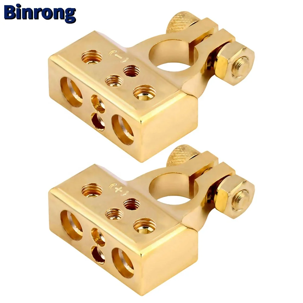 YONGJIANGXIA Gold Plated 1/0 AWG Battery Terminal – SKBT-044G, Car Audio
