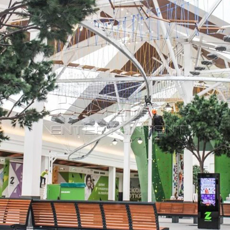 Amusement Unpowered Equipment Rollglider Zip Line Kids Jungle Zip Line