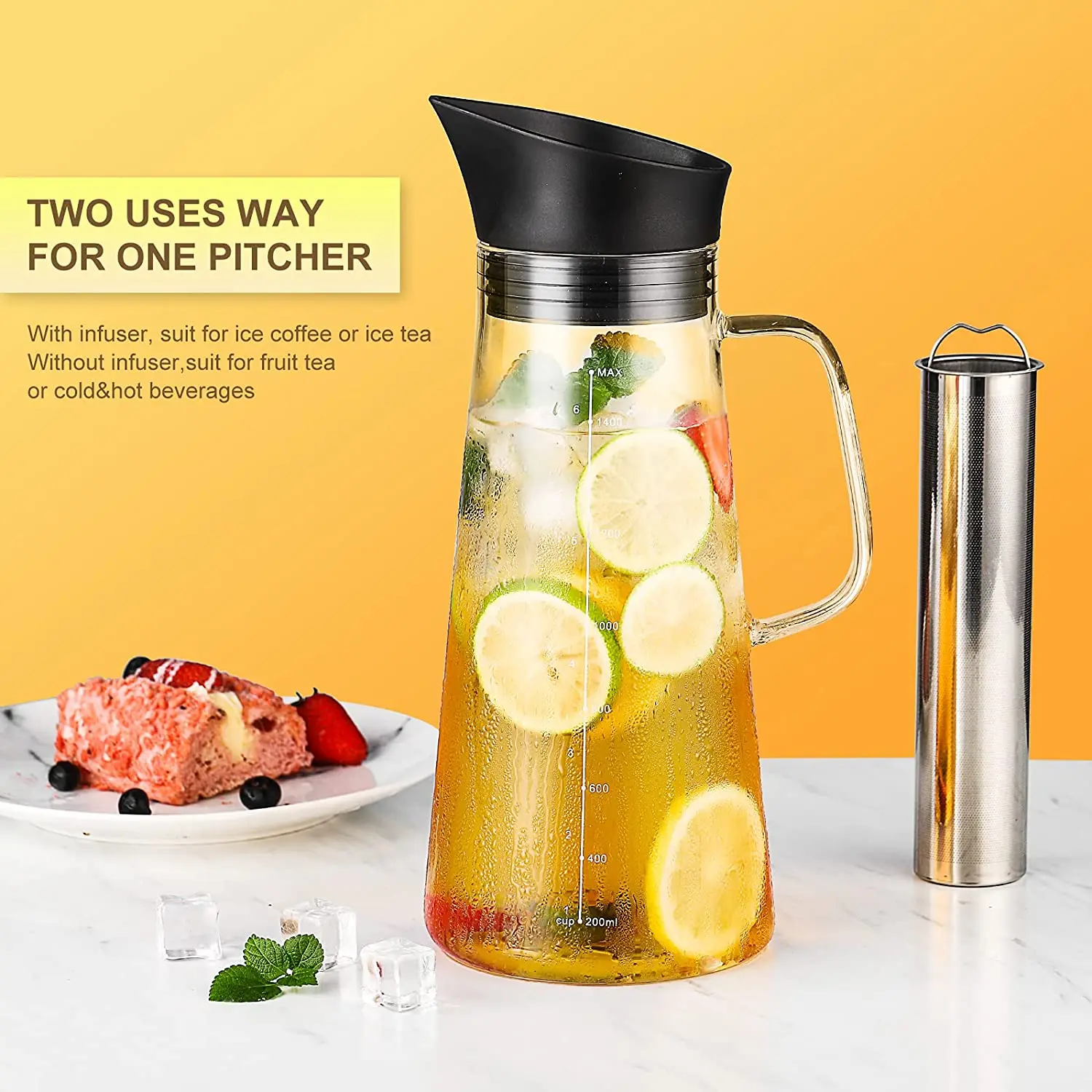 1.5l Cold Brew Coffee Maker Iced Tea Coffee Maker Glass Cold Brew Maker