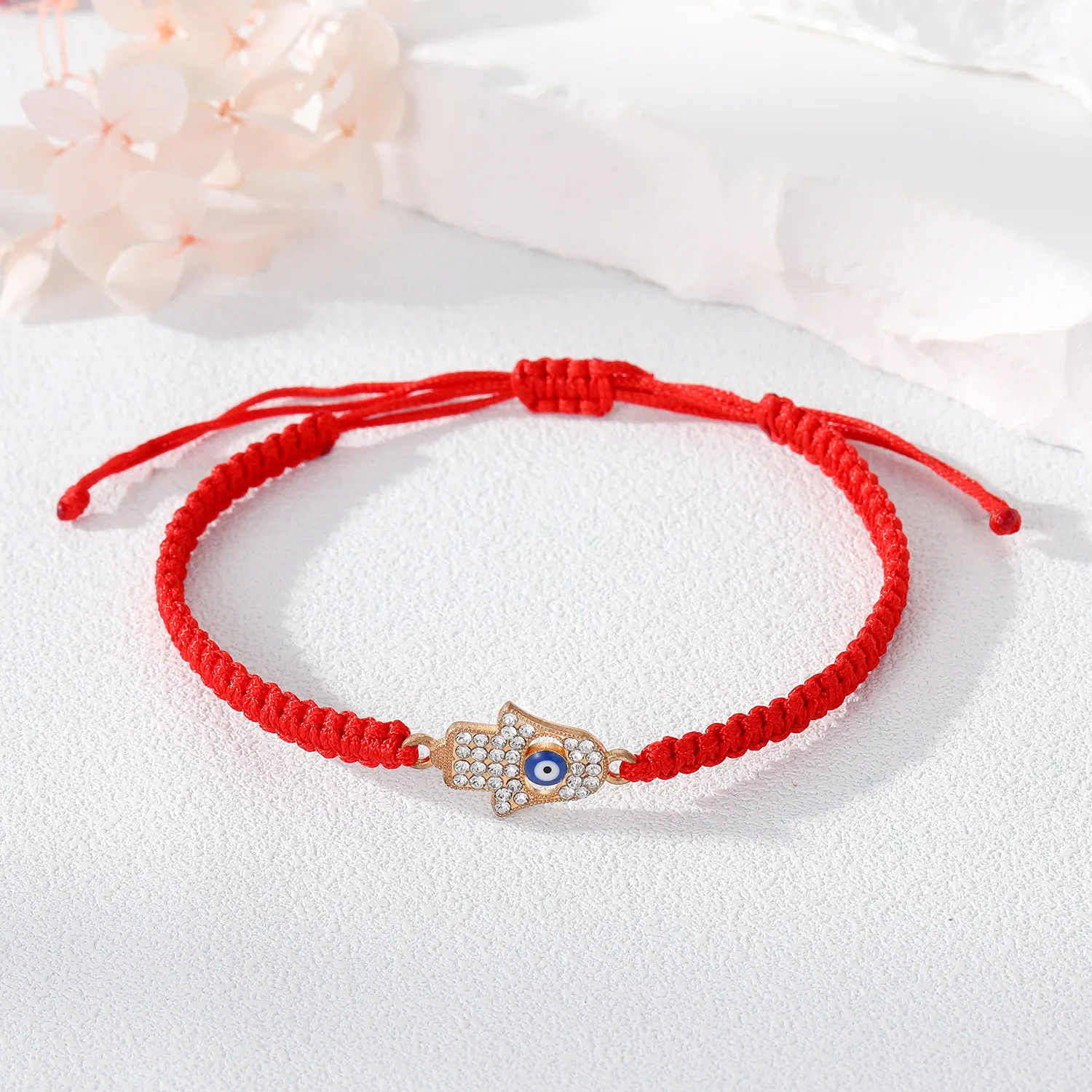Lucky Adjustable Men's for Bracelet Thick Red String with Evil Eye Custom Woven Turkish Blue Eye for Couple Friendship or Gift