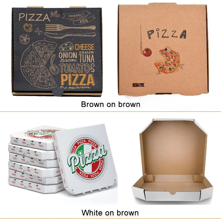 New Hot Custom Pizza Packing  Box 8/10/12/16 Inch Polygonal Thick Corrugated Pizza Box