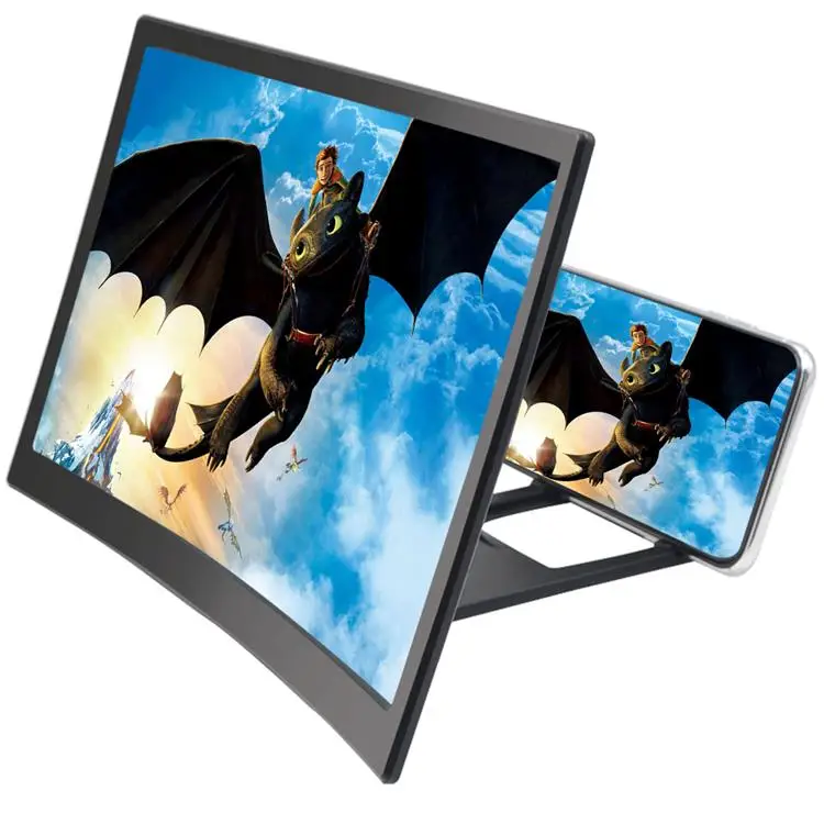 Mobile Phone Screen Amplifier 3D Magnifier 12 Inch Curved HD Movie Amplifier Enlarge Stand