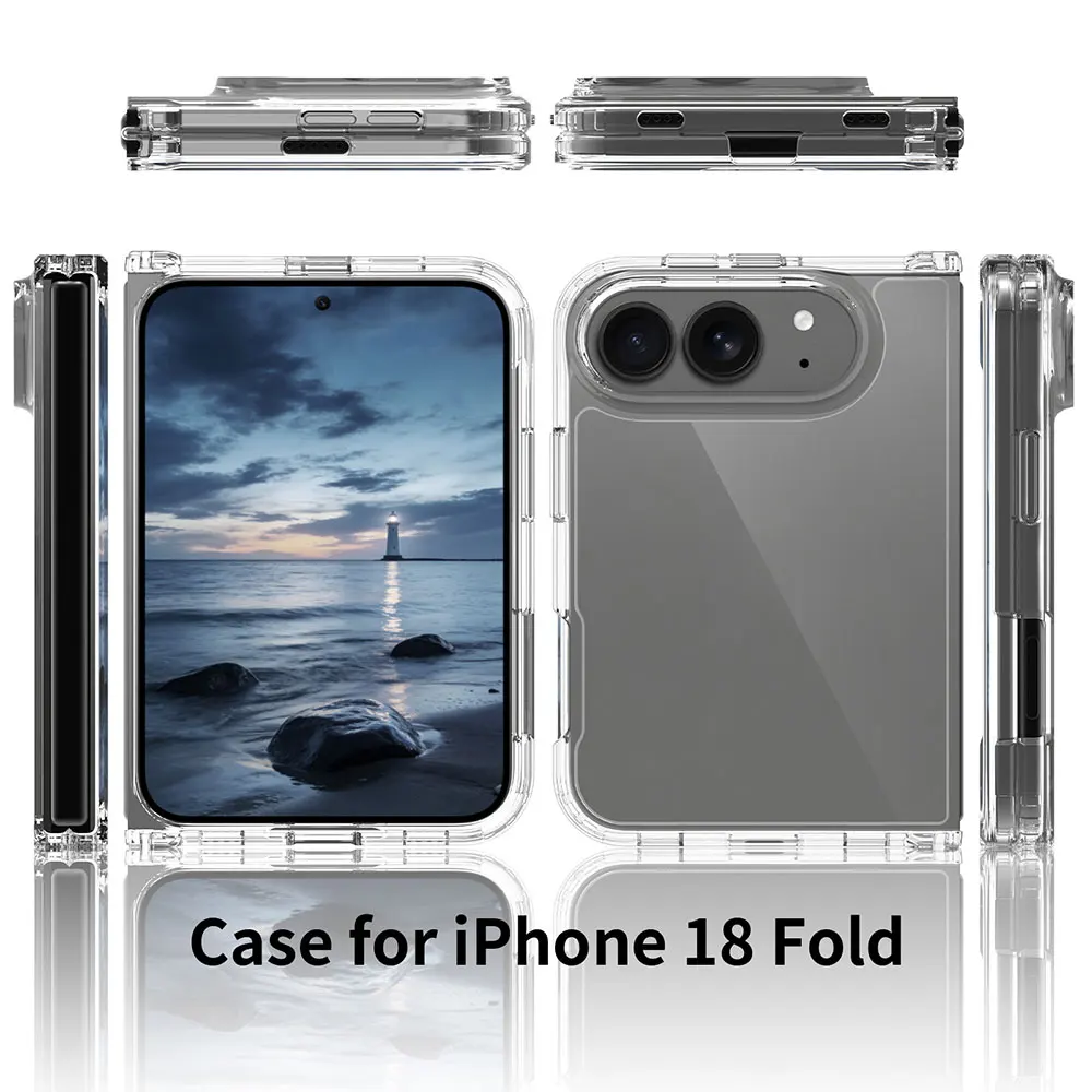 New Hard PC Fold case for iPhone 18 with Anti Scratch and Anti Stain Finish. Raised Lip for Screen and Camera Guard.