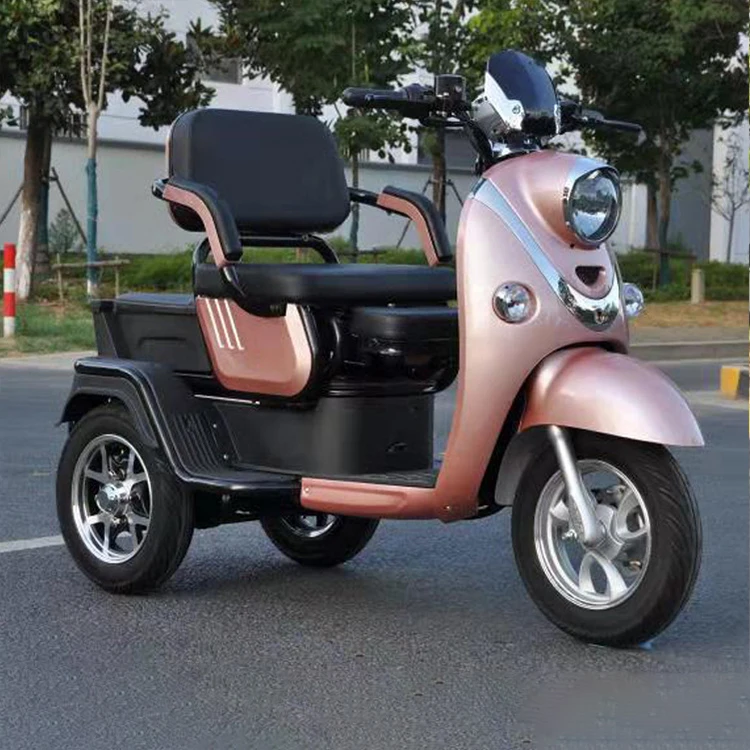2 Seats Tricycle Loader Child Mobility Scooter For Man Woman Electric Moped Safe Speed 35km/h
