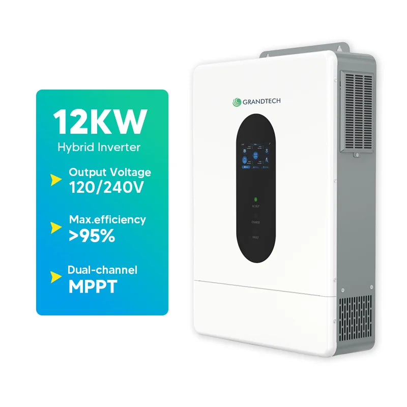 Hàng có sẵn tại Mỹ Giá tốt nhất GRANDTECH Bộ biến tần năng lượng mặt trời lai DVM 12000W 120/240v ngoài lưới dùng pin lithium đơn chia pha cho HỆ THỐNG