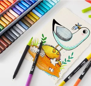 Factory Price 12pcs/set Stable Quality Twin Tip Markers for Sketching Art Supplies Alcohol Sketch Pen Drawing Twin Marker