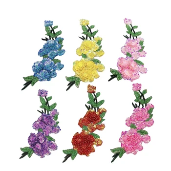 Water soluble hand nailed beads flower embroidery cloth appliqued garment accessories embroidery
