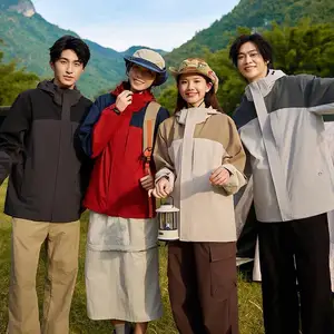 Unisex Custom Wholesale Soft Shell Waterproof Windproof Breathable Zipper Jacket for Technology for Hiking Outdoor