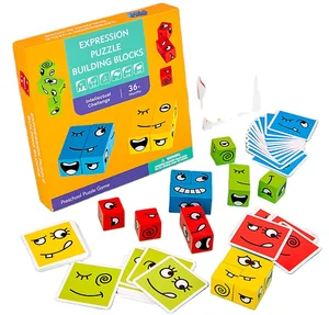 Customized Face-changing Cube Building Blocks Logical Thinking Training Stereo Puzzle Pair Wooden Toy