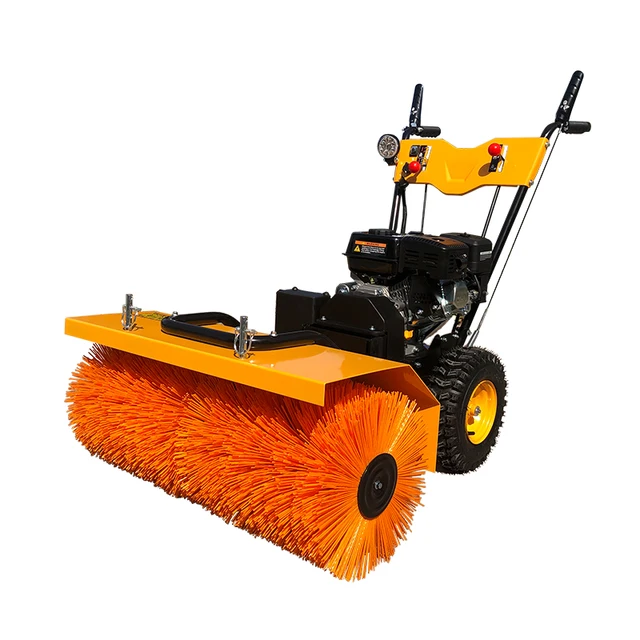 Self moving grass combing and root cutting machine with widened and enlarged hand pushed lawn grass fiber brushing machine