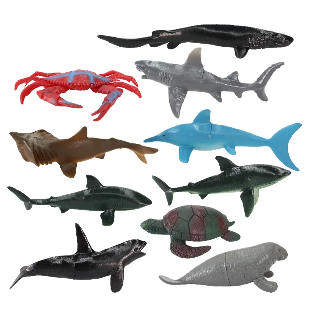 10 Các Loại Hỗn Hợp Nước Biển Nhựa Động Vật Cá Mập Cua Mô Hình Cho ...