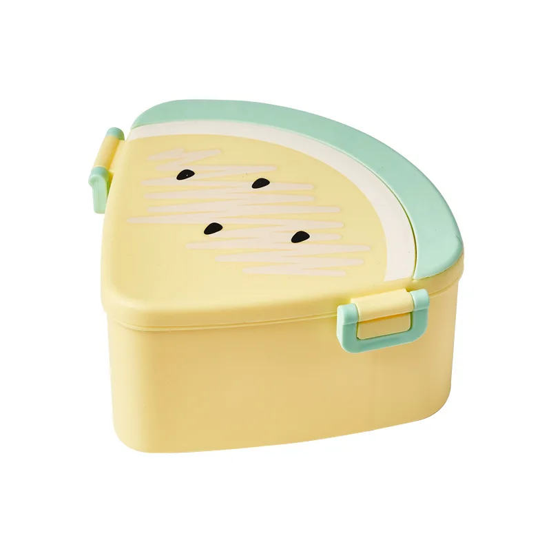 C54 New Style Creative Snack Box Food Grade Pp Lovely Watermelon Lunch Box Cartoon 3 Grids Microwave Lunch Box