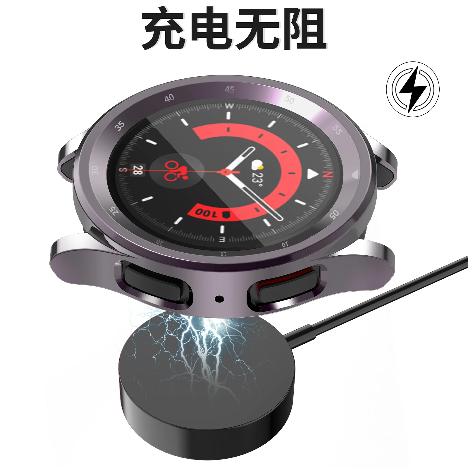 TPU Slim Plated Scractch-Resist 360 All Around Protective Full Cover Smart  Watch Case for Samsung Galaxy Watch Pro 45mm