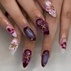 JB-Jz876-L-Boules dorées à fleurs violettes
