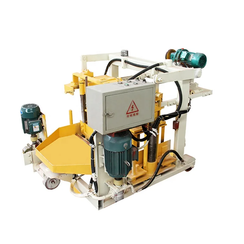 Small Hydraulic Vibration Movable Mobile Egg Laying Layer Cement Concrete Fly Ash Brick Block Making Machine Without Pallet