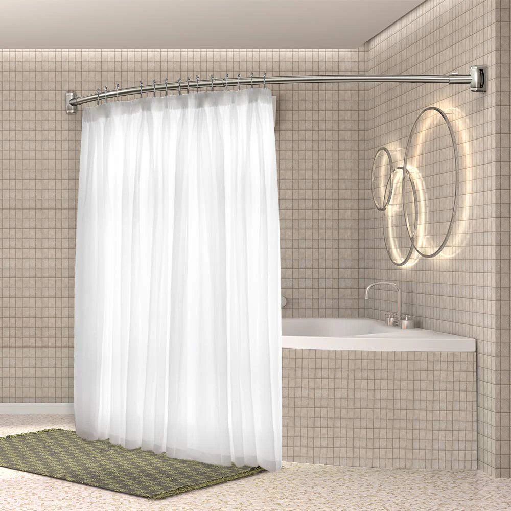 Wholesale Exquisite Chrome Adjustable Curved Shower Curtain Rod Adjusts