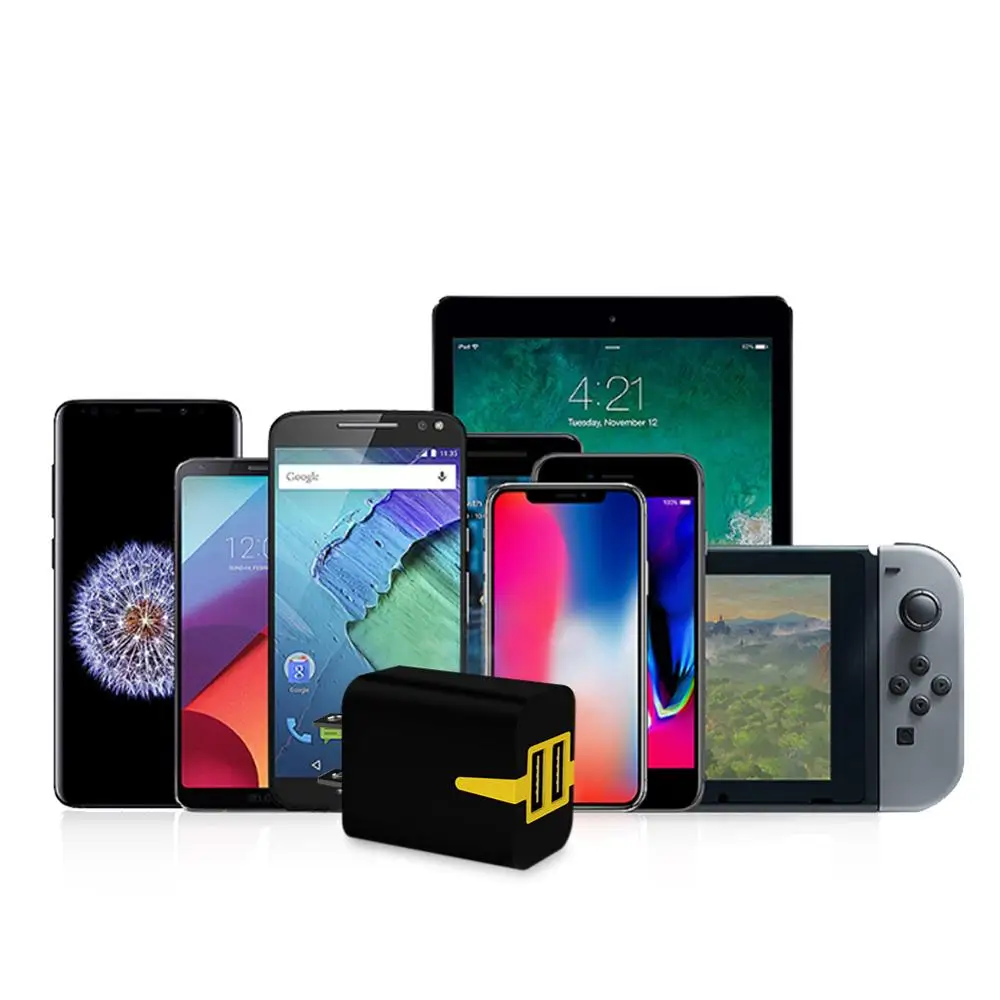 Зарядное устройство для аккумулятора зарядное с двумя портами U-L Сертифицированный 2.4A USB