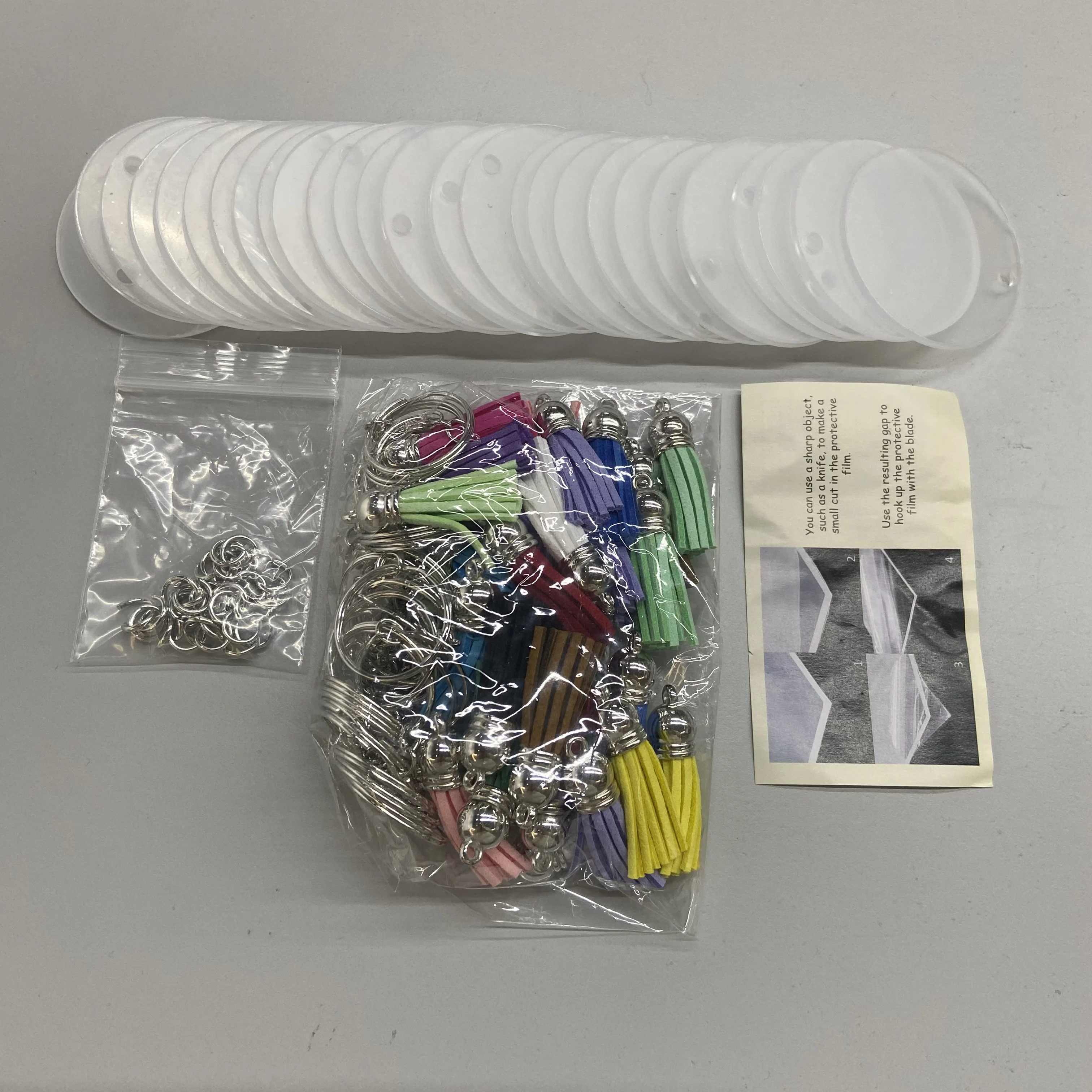 Acrylic Blank Keychains,Tassels Key Chain Blanks For Vinyl,Keychain