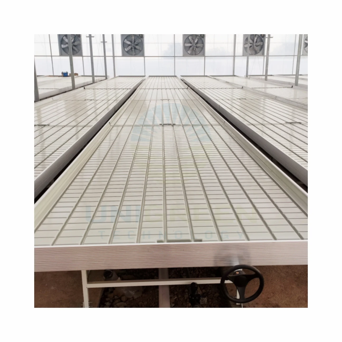 Ebb and Flow 4x16 Rolling Tables Agricultural Used 4x32 Flood Growing Bench Table With Hydroponic Flood Tray for Greenhouse Farm