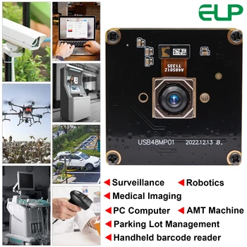 ELP 48MP USB カメラ オートフォーカス 歪みなしレンズ 高速 8000