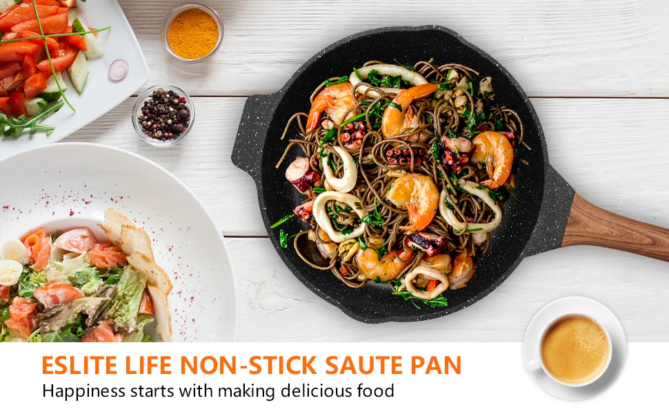 ESLITE LIFE Frying Pan Set with Lids Nonstick Skillet Set Egg