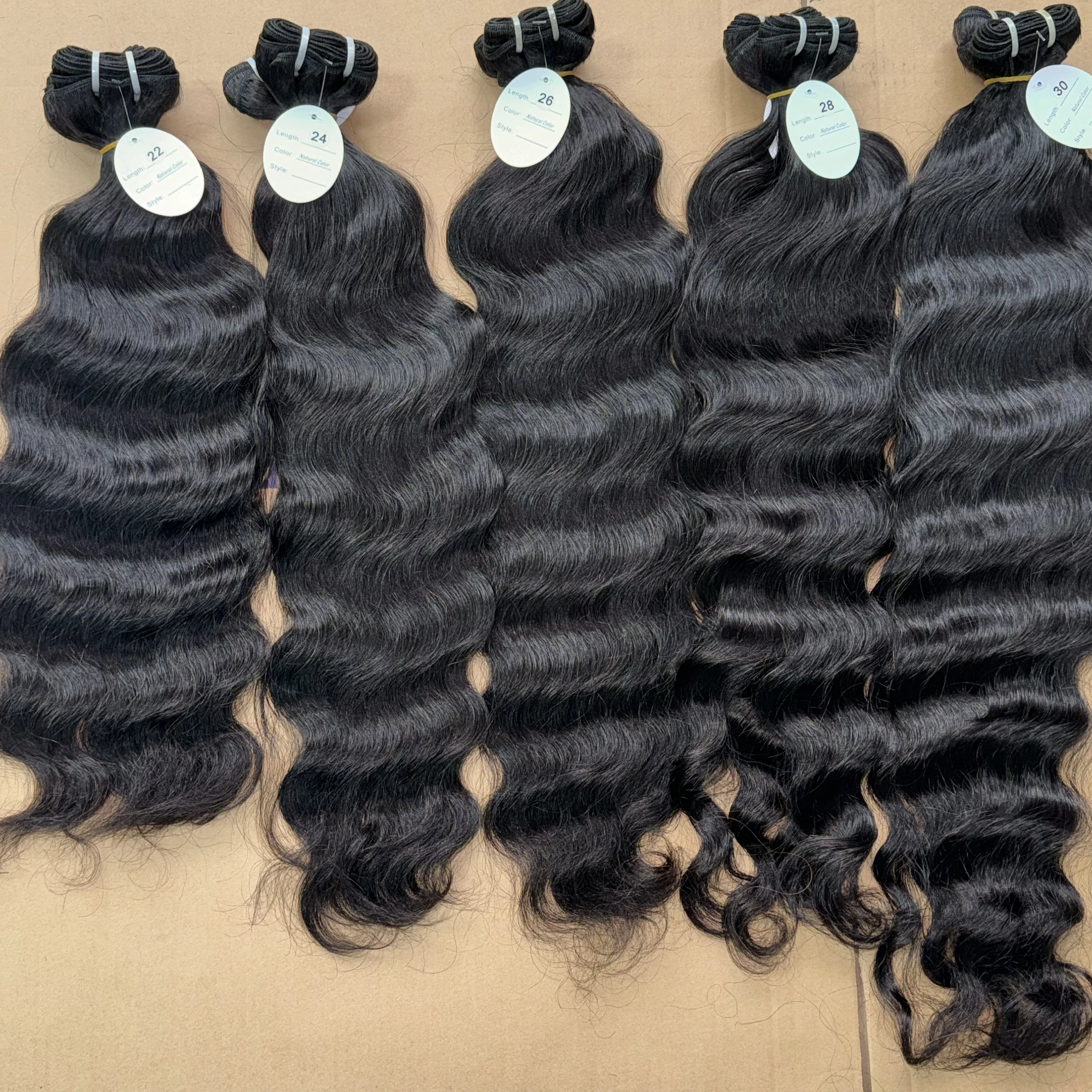 Natural Straight Bundles Human Hair Raw Indian Wholesale 