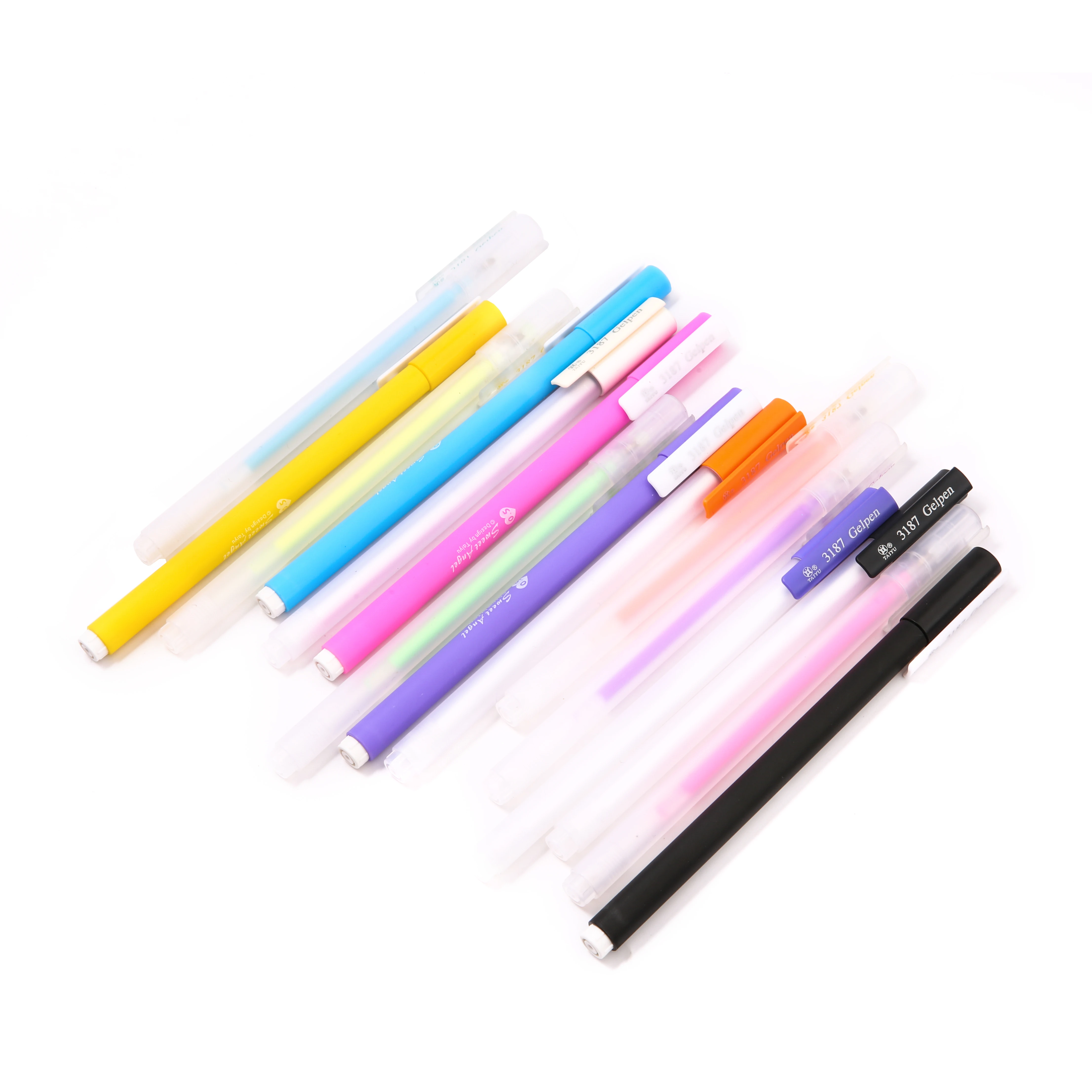 Wholesale TY Custom Solid Color Non-Erasable Smooth 0.5mm Plastic Gel Pen For Office & School Use Multi-Colored Ink_voghion.com