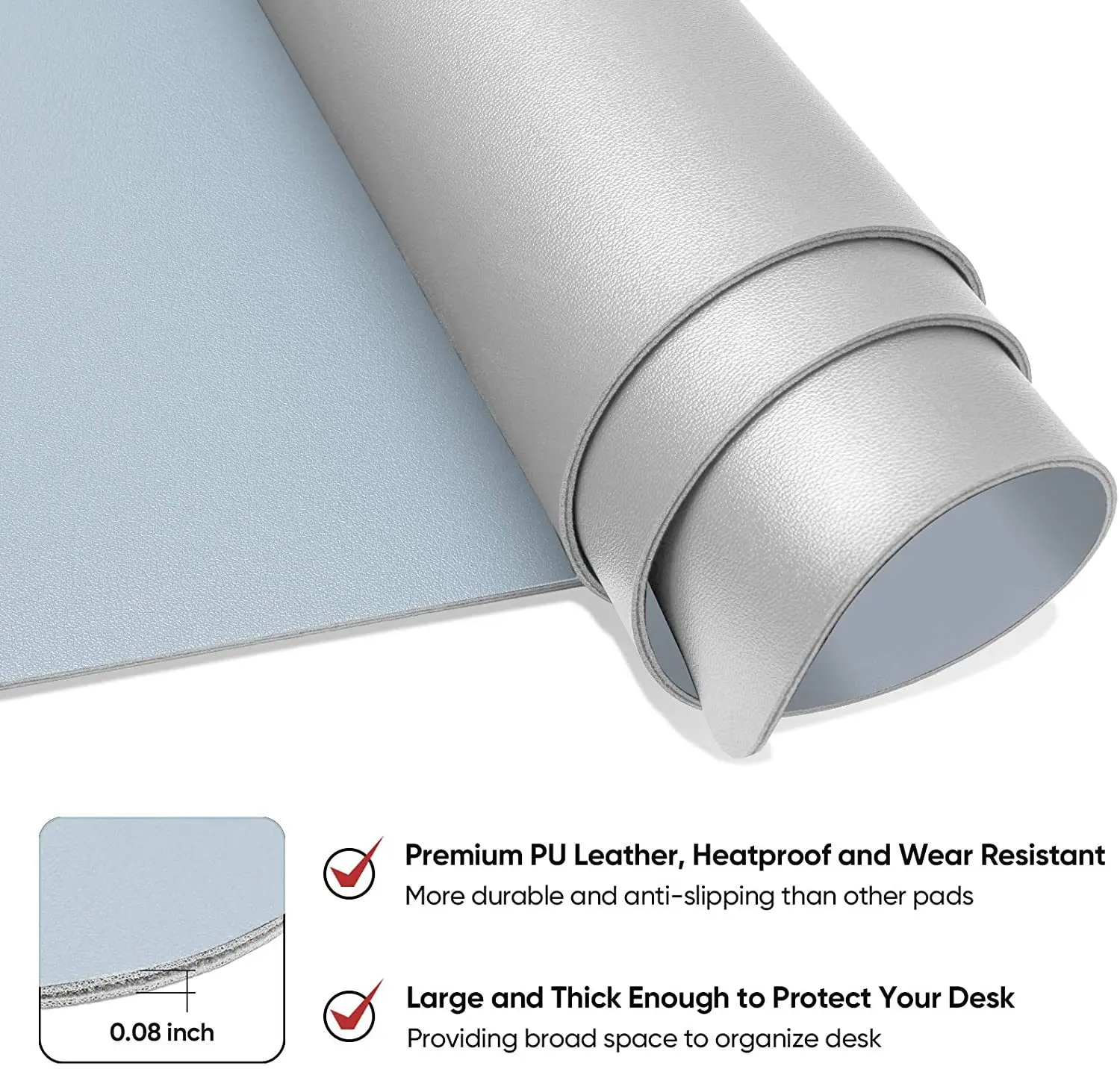 Dual Side Waterproof PU Leather Mouse Pad Large Desk Protector Sublimation Printed Desk Pad PC Table Mat for Office or Home Gift