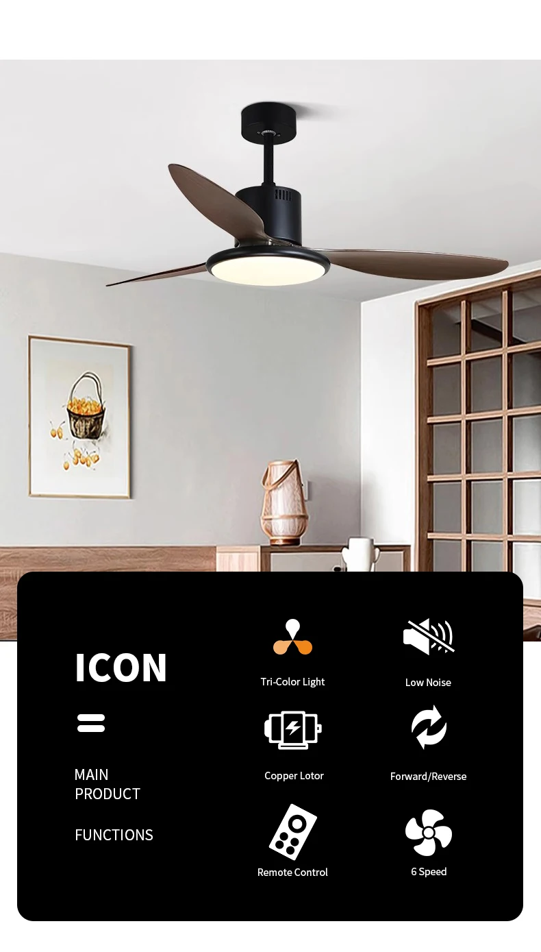 product wholesale ceiling fans with lights and remote control bldc reversible led dimmable 6 speed ceiling fans for bedroom496-8