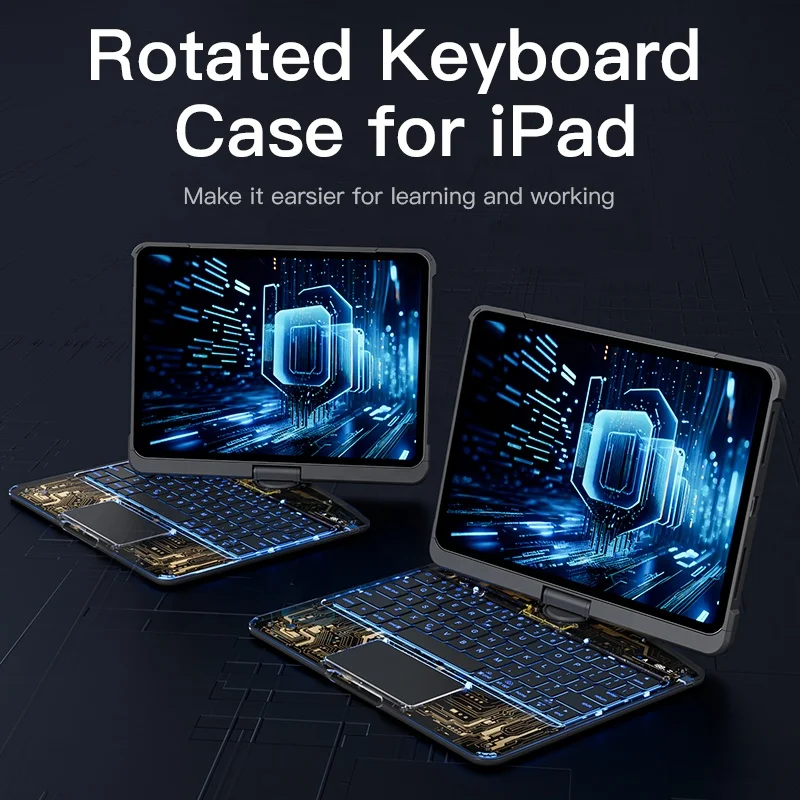 Ifacemall Portable 360 Rotate Wireless Keyboard Case for Ipad Pro
